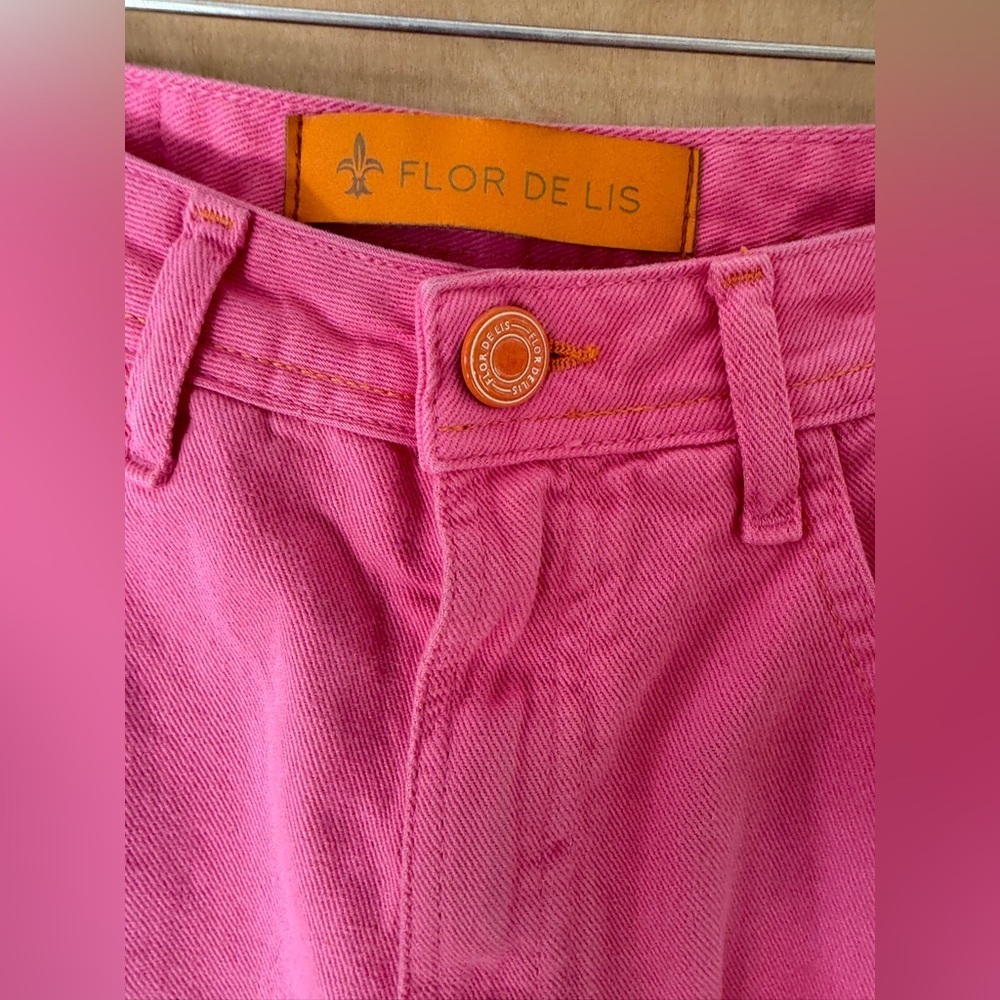 Flor De Lis Calça Jeans Wide Leg "Jade" In Rosa Wash - Picture 9 of 14